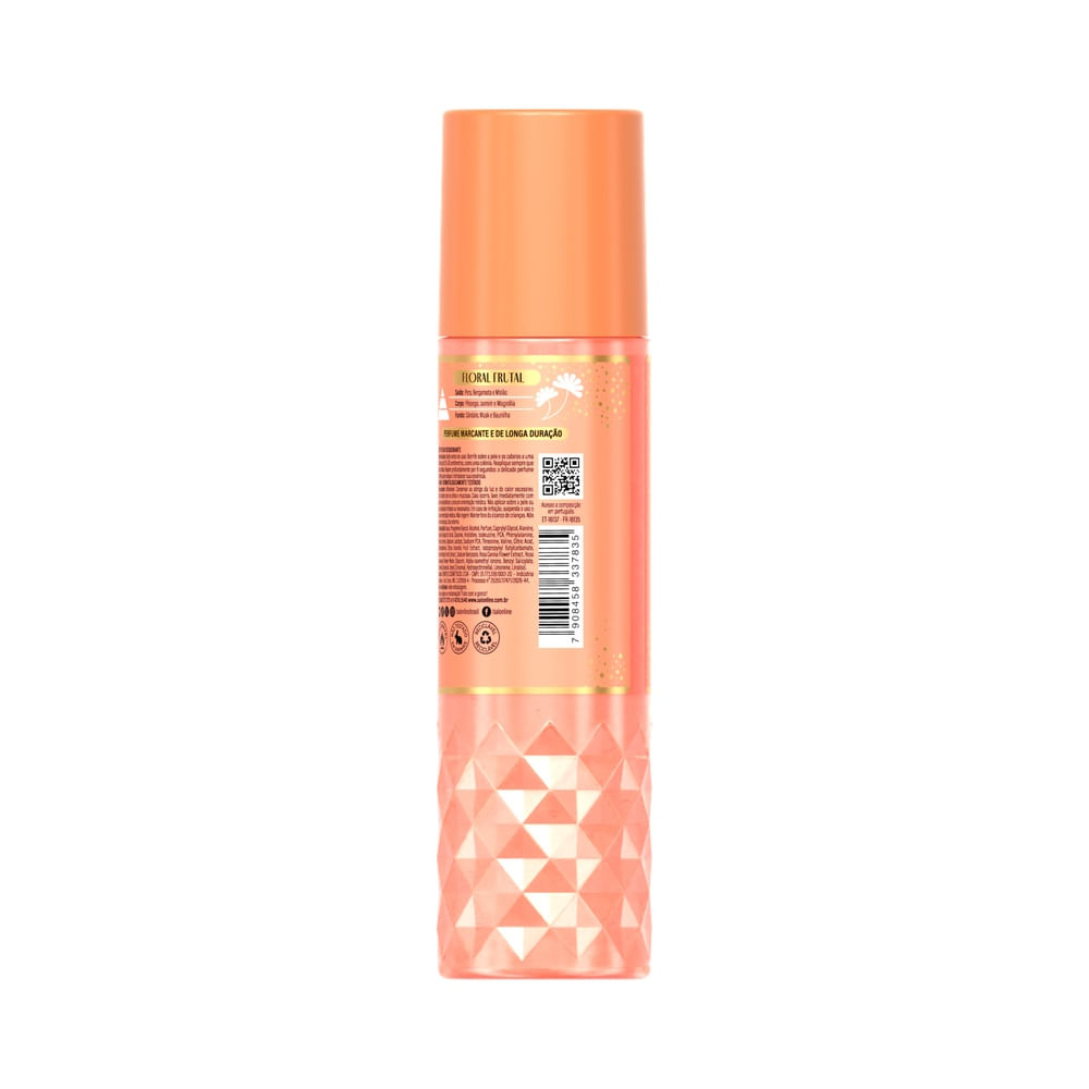Frasco de Body Splash Salon Line Xêrosa Aura Dourada em ângulo frontal